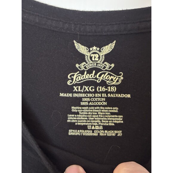 Faded Glory Black Soot Long Sleeve Women's Shirt XL 16-18 - Picture 3 of 8